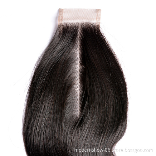 Unprocessed Virgin Cuticle Aligned Human Hair Vendors  2*6 Lace Closures Brazilian Hair